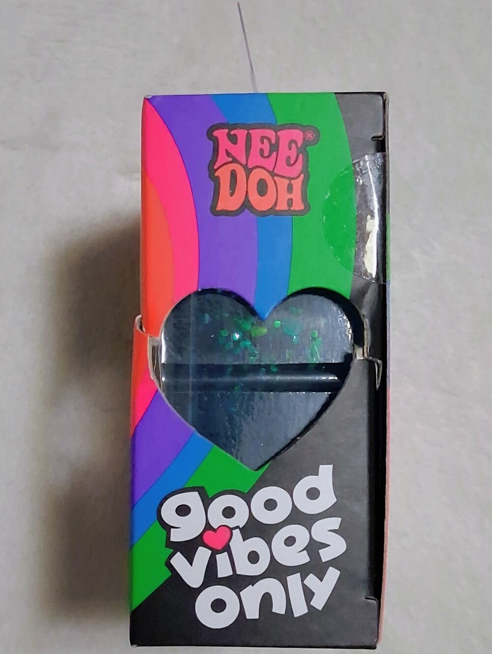 NeeDoh "Good Vibes Only" Groovy Squeeze Heart BLUE💙"You Are Enough" - Picture 2 of 6